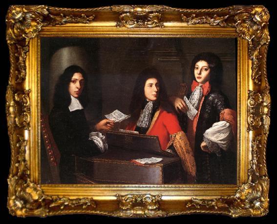 framed  Anton Domenico Gabbiani Portrait of Musicians at the Medici Court, ta009-2